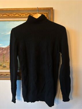 Women's Black Turtleneck Sweater - Classic Cozy 100% Cashmere